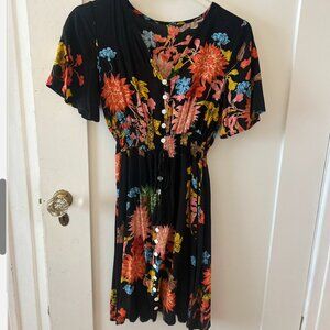 Floral Boho Summer Dress – Size Medium | Black Multicolor | Not Worn